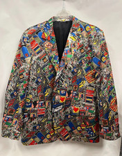 Vintage 90s Moschino Mens Cartoon Print Blazer w/ inside print US 48 / IT 58 NWT