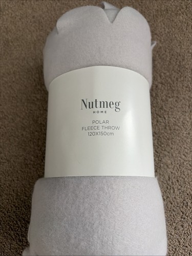 Light grey polar fleece throw - grey,