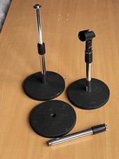 Microphone Stands x 3 Adjustable Low Height Floor Standing. Good Condition