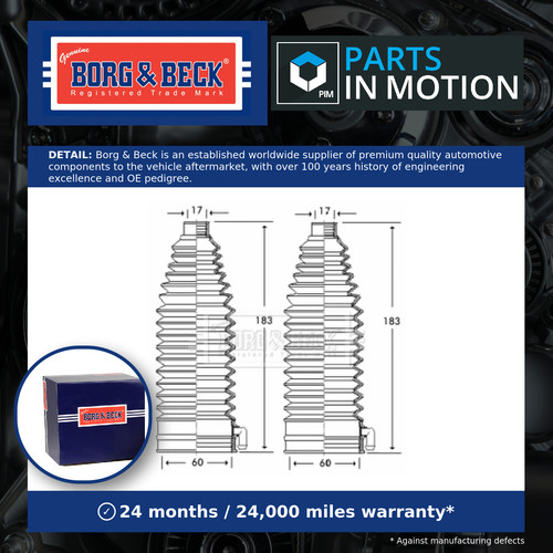 Steering rack boot - rack, fits