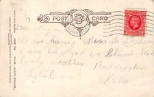 POSTCARD  COMIC  SEASIDE   HOLS   FAT LADY  KEEPING THE TIDE OUT