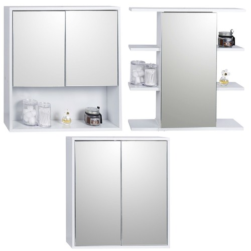 White wooden mirror door - white,