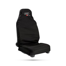For Audi S line 1x Front Black Waterproof Airbag Compatible Seat Cover