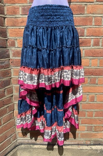 Blue recycled indian sari - recycled,