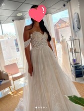 Riki Dalal Beige Long Wedding Dress Size 12