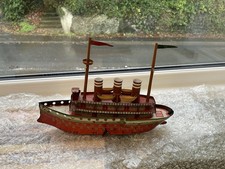 Vintage Tinplate Toy Ship