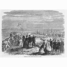 EGYPT Opening of the Sweet Water Canal at Suez - Antique Print 1864