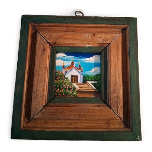 Signed mini 4x4 oil painting - mini,