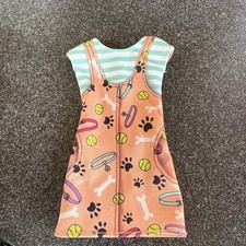  Barbie Pet Boutique Turquoise Stripe Peach Dress ~ Fashionista Clothing