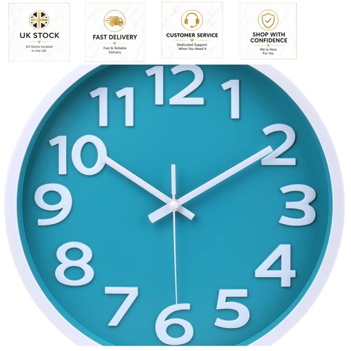 Stylish teal wall clock - stylish,