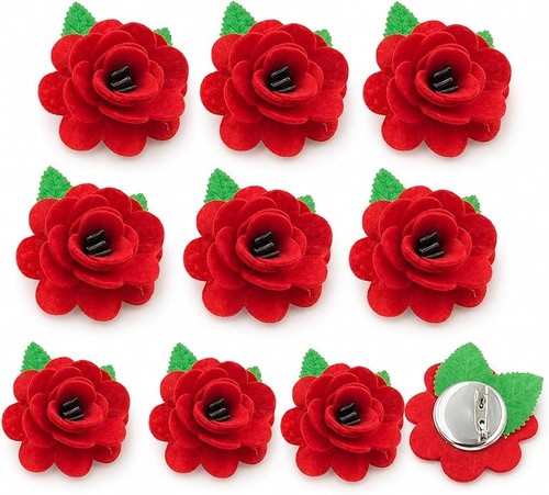 10pcs poppy badges and - 10pcs,