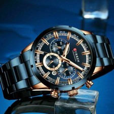 CURREN Chronograph Date Analog Stainless Sport Watches Mens Military Wrist Watch