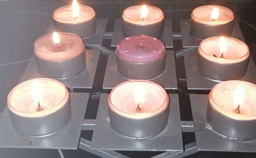 Block metal candle table - block,