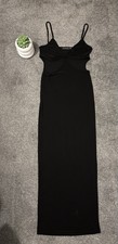 Black Maxi Dress PLT Front Cut