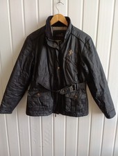 Caldene Equestrian Wax Look Cotton Belted Zip Up Women's Jacket Size S (BU)