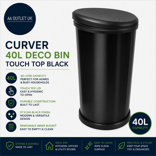 Curver 40litre deco bin touch - 40litre,