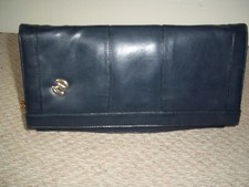 Fabulous VINTAGE 1980's Classic Navy Faux Leather  Shoulder Bag/Clutch/Wedding