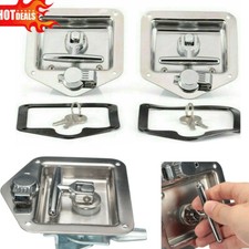 2XStainless Steel Folding T Handle Lock Latch for Trailer Truck Paddle Tool Box