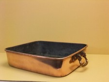 ANTIQUE LARGE GEORGIAN COPPER COOKING / ROASTING PAN