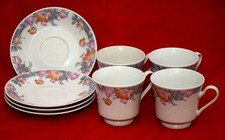 Crown Dynasty – Cups and saucers x4 - pre –owned - VG