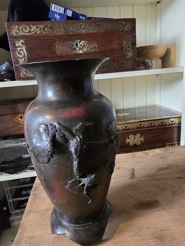 Antique japanese bronze vase - antique,