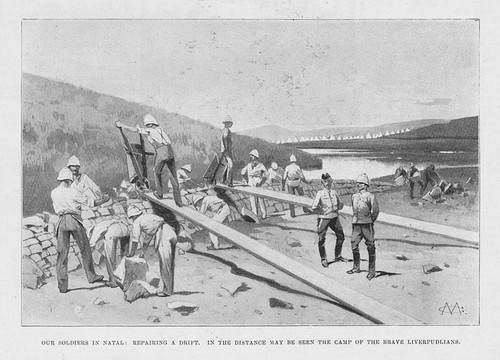 Boer war soldiers repairing - boer,
