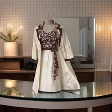 Coterie Mother Of Bride 100% Silk Outfit Dress Suit UK 12 Dress & Long Jacket