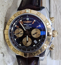 Breitling Chronomat Watch 44mm Chocolate Dial Steel Gold CB0110 Automatic