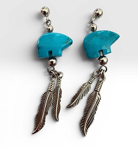 Southwestern bear earrings - southwestern,