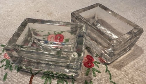 Pair victorian glass salts - pair,