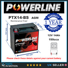 Ptx14 powerline agm - ptx14-bs,