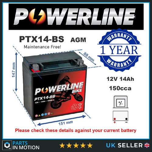 Ptx14 powerline agm - ptx14-bs,