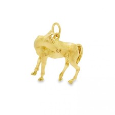 9ct Yellow Gold Horse Charm - 13x24x24mm - 8.0g