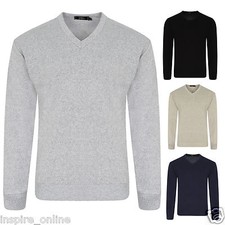 MENS JUMPERS V NECK CLASSIC CASUAL KNITTED STRIPED PULLOVER WITNER SWEATERS TOPS