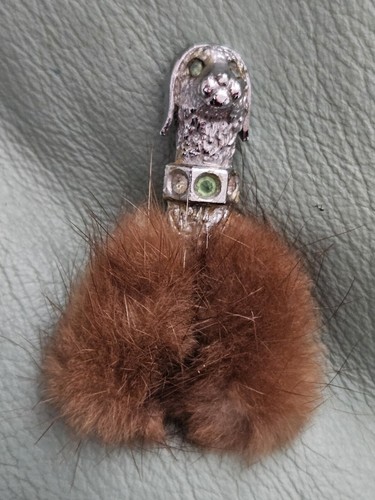Vintage mink poodle brooch - vintage,