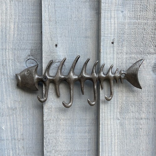 Fish bone hook rack - bone, key