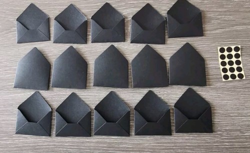 Miniature black envelopes 15 - x,