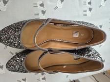 Shoes for Party Sparkle Silver Size 6 TU New Small Heel Size 6.