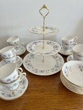 Colclough Rhapsody In Blue, Three Tier Cake Stand