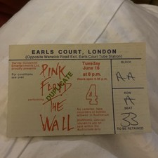 Pink Floyd ticket Earls Court