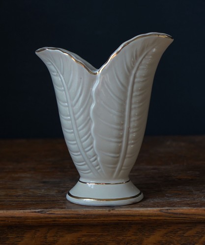 Vintage cream ceramic - cream, vase