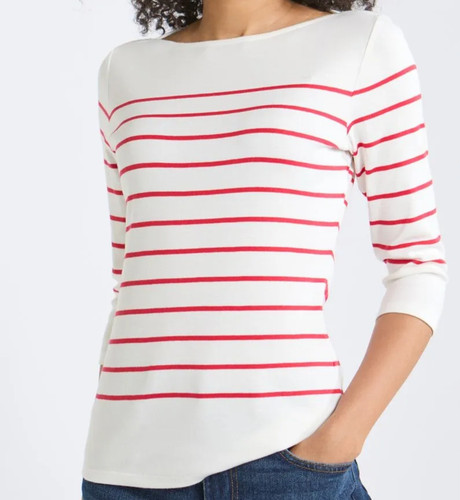Red and white striped - and, rib