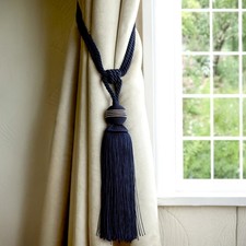 2 x Diamante Tiebacks Navy