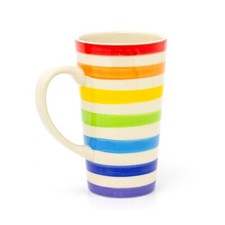 Hand Painted Tall Rainbow Mug
