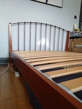 Heals Toledo Cherry & Steel Bed Frame - King-size - Good Condition - See Photos
