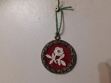 Framed Wall Hanging Plaque Miniature Wall Art Flowers Fabric Floral Art Plaque