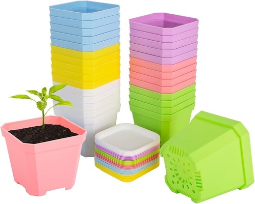 Pcs thick square plant pots - 24,