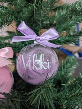 Personalised Christmas Name Bauble – Keepsake Ornament, Tree Hanging Unique Gift