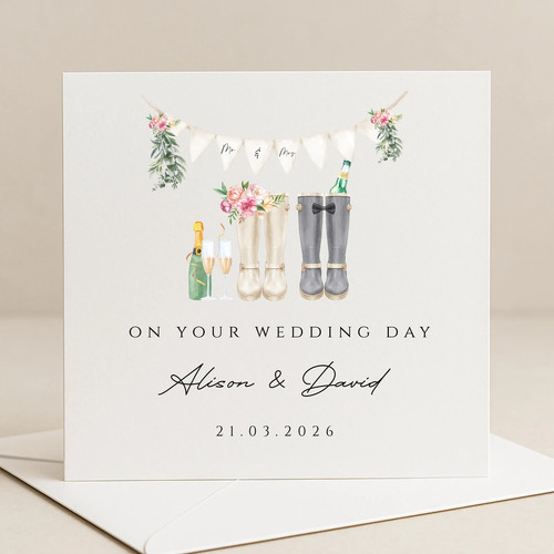 Personalised wedding card - wedding,