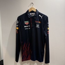 Red Bull Racing F1 Team Issue Puma Long Sleeve Polo Shirt (Unworn) - Medium